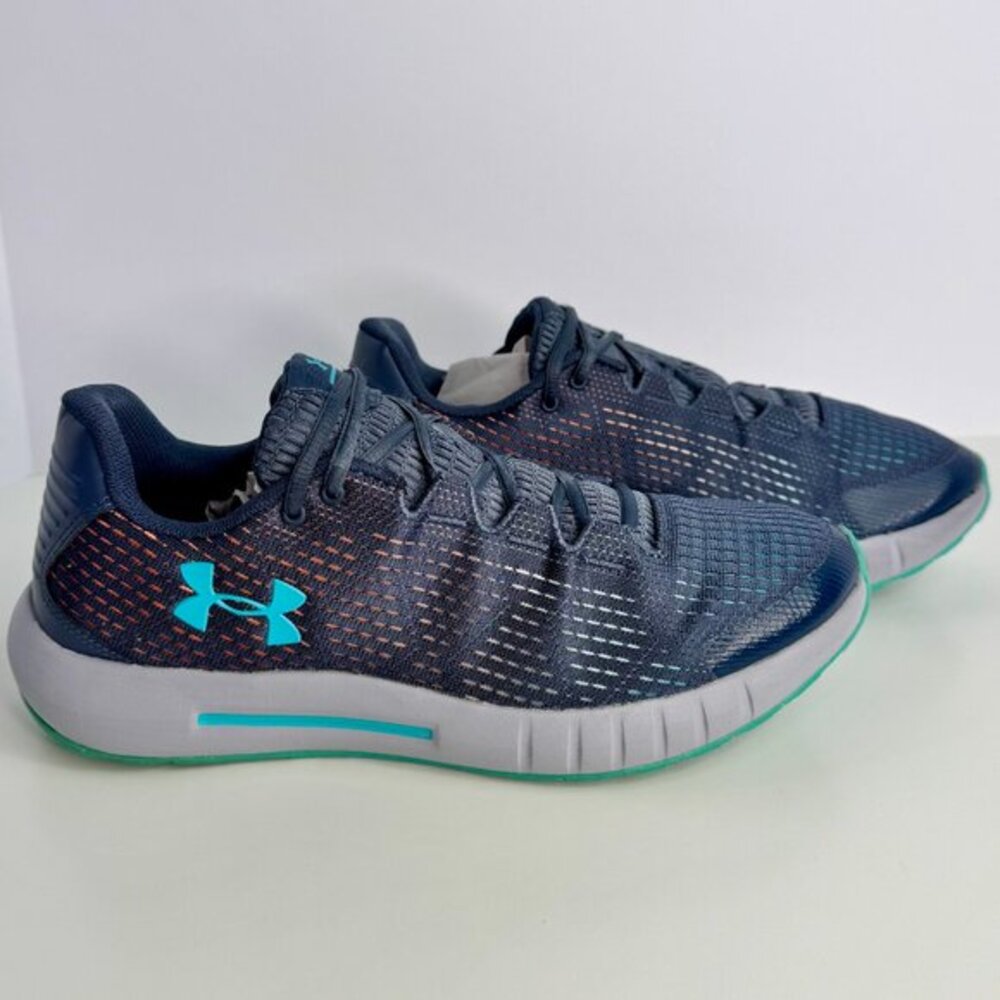 Women's 9.5 Under‎ Armour UA Micro G Pursuit SE Gray/Blue Shoes - Picture 6 of 10